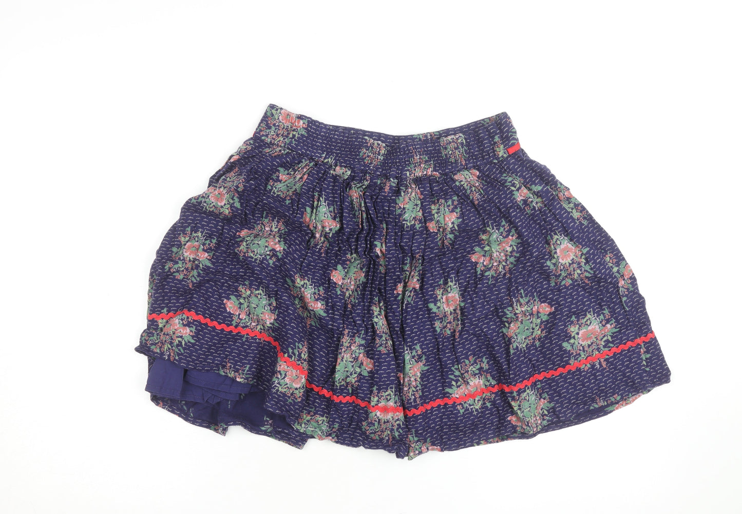 Monsoon Teens Blue Floral A-Line Short Cotton Skirt 12 Years