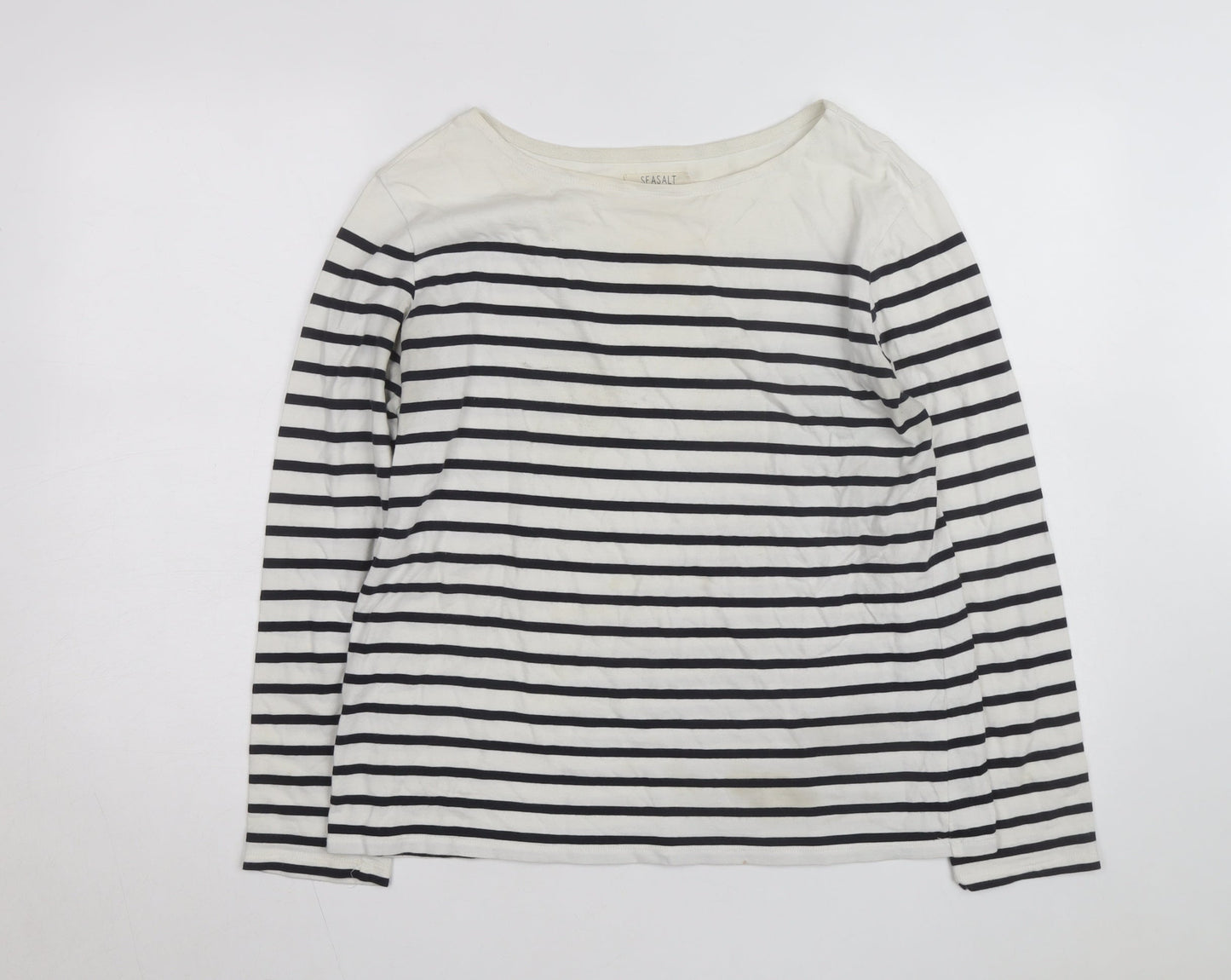 Seasalt Women’s Multicoloured Striped Cotton Sailor Shirt UK 14