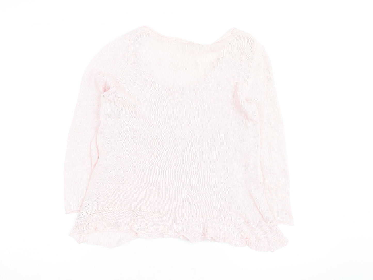 White Stuff Women's Pink Lightweight Scoop Neck Knit Jumper M