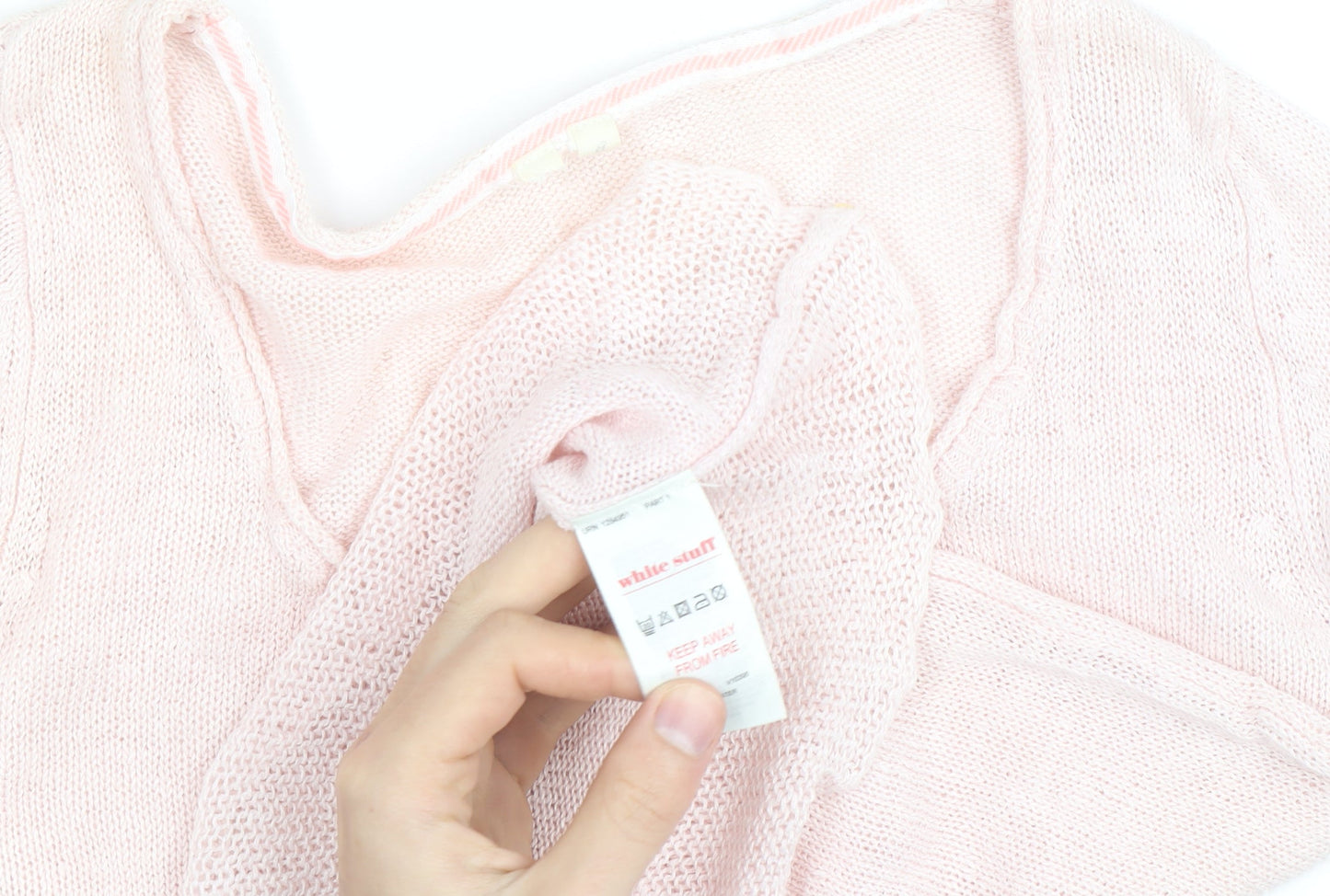 White Stuff Women's Pink Lightweight Scoop Neck Knit Jumper M