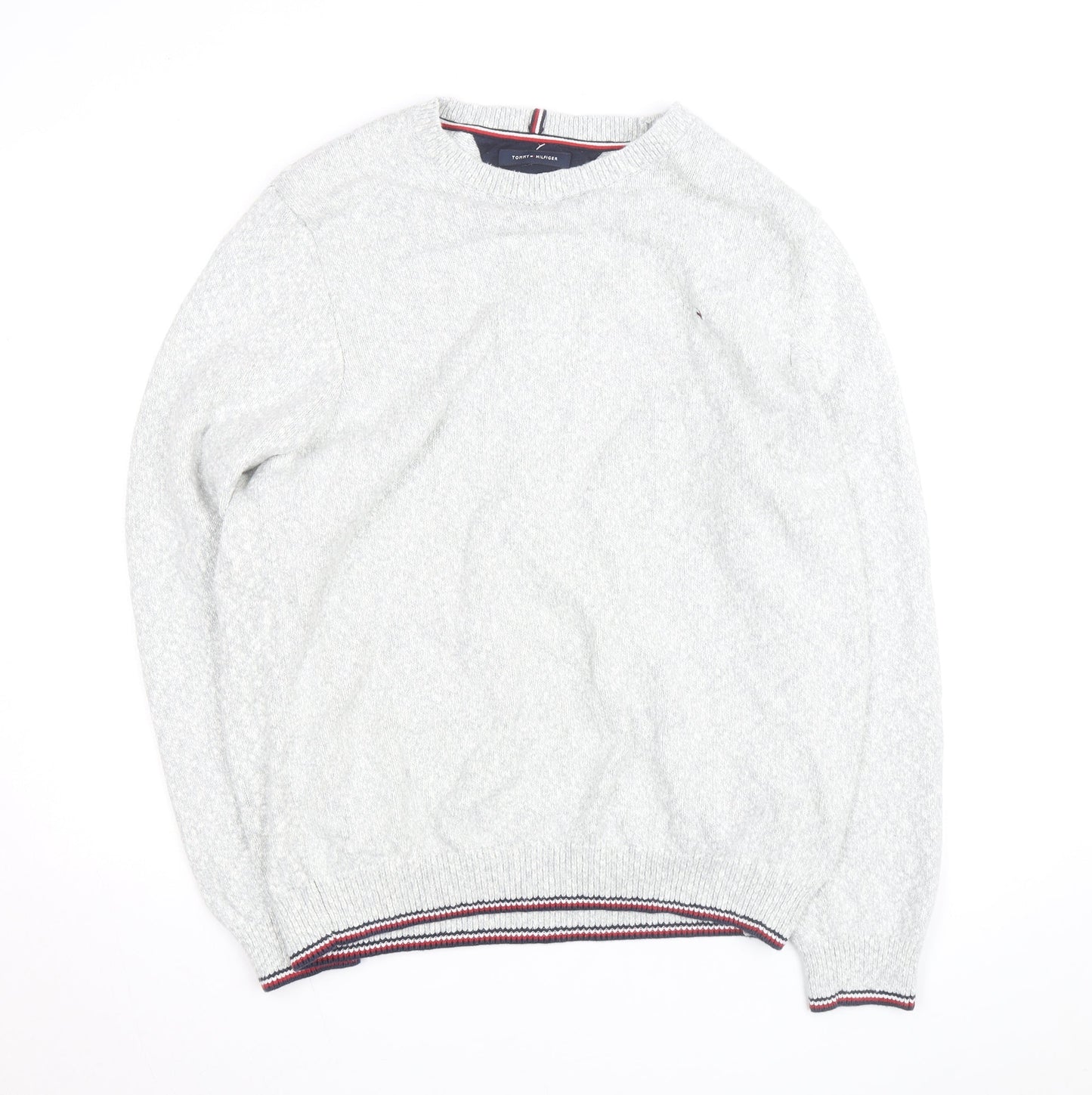 Tommy Hilfiger Men's Grey Cotton Wool Pullover Jumper Size L