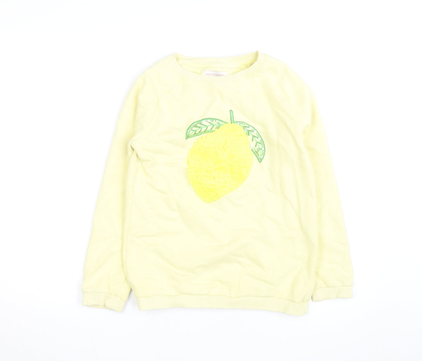 FatFace Teens Yellow Lemon Sequin Pullover Sweatshirt 12 Slim
