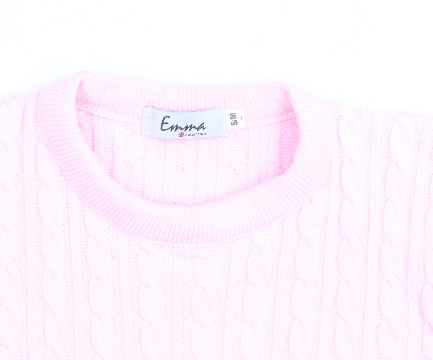 Emma Collection Women's Pink Cable-Knit Pullover Jumper S
