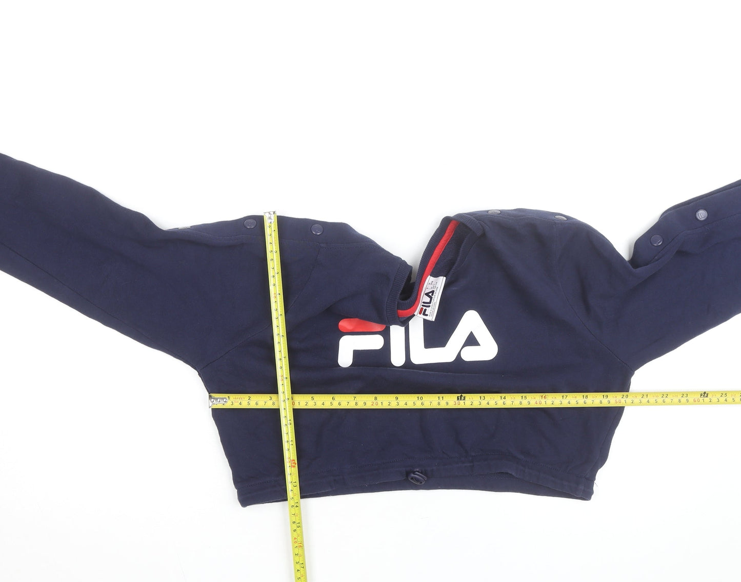 Fila Women's Navy Blue Cropped Pullover Sweatshirt Size L