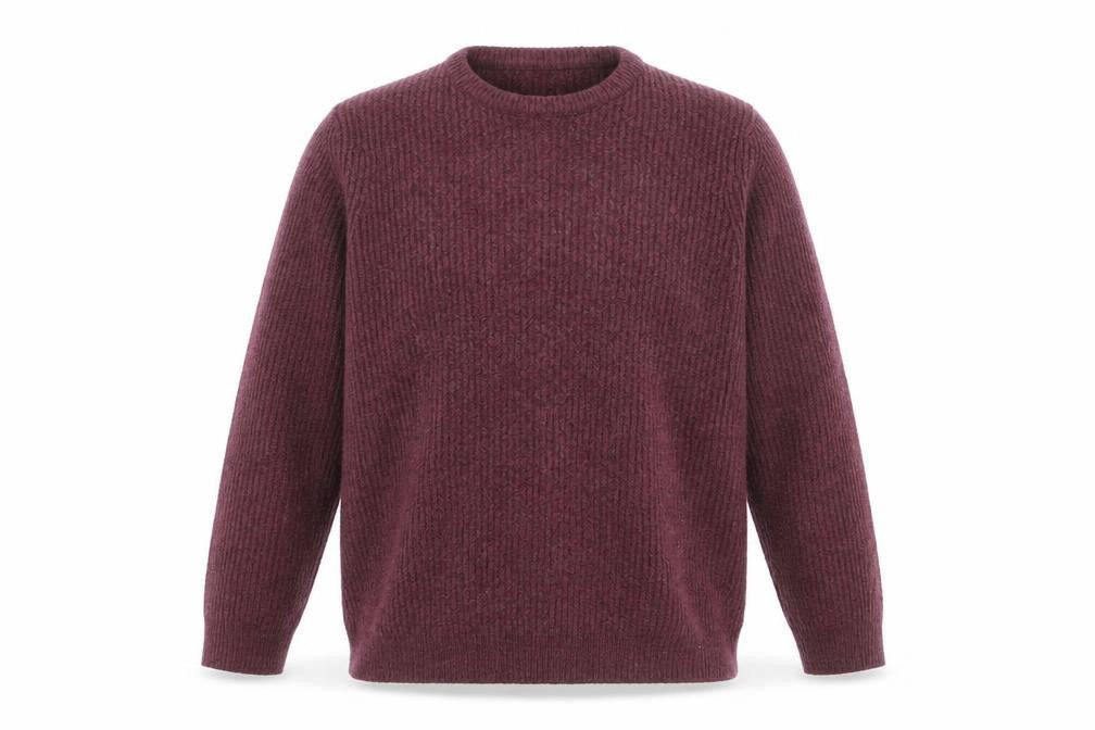 Marks & Spencer Men's Purple Chunky Knit Wool Blend Jumper Size L