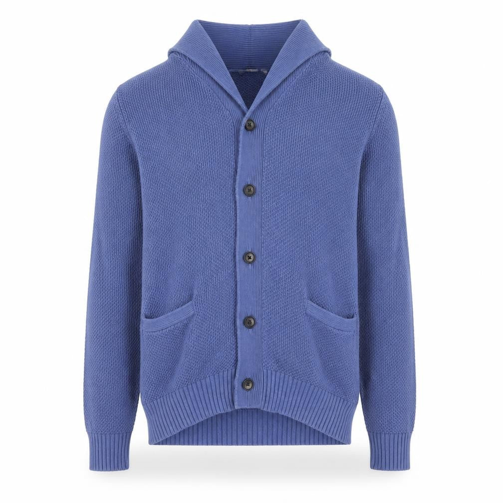 Uniqlo Men's Blue Cotton Button Cardigan L Regular Fit