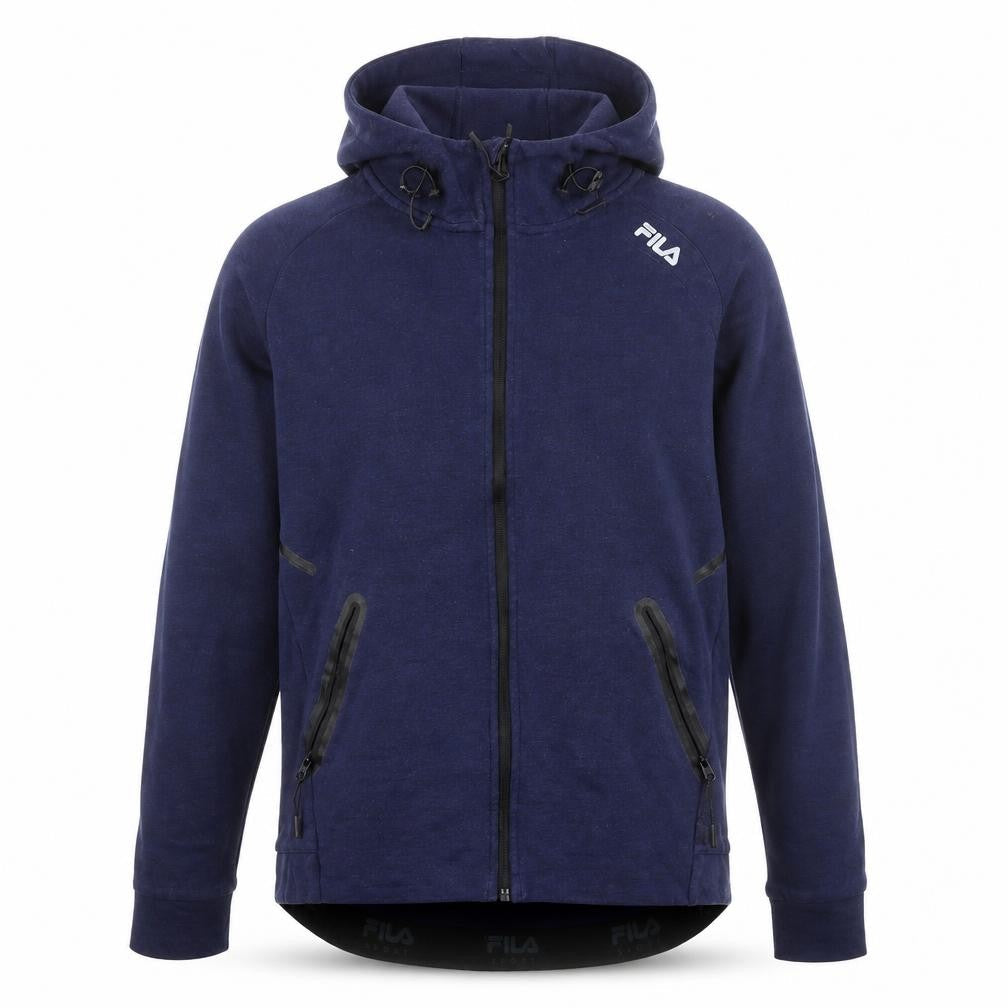 Fila Men’s Blue Full Zip Hoodie Size M – Sports Style