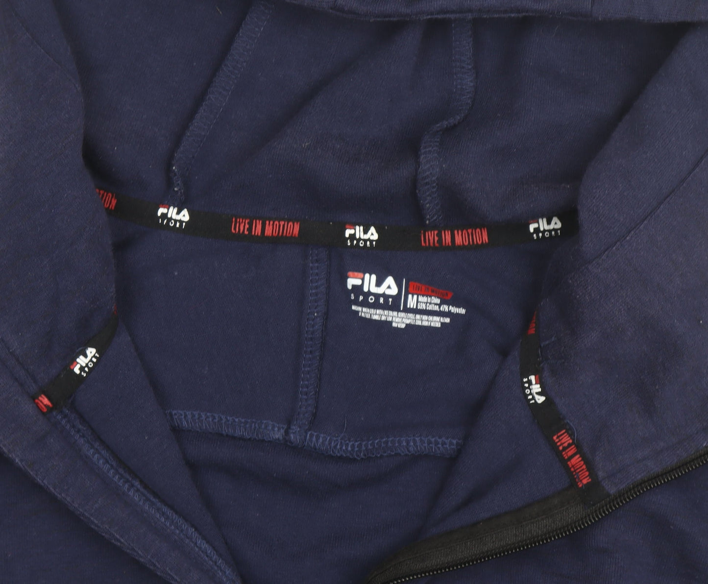 FILA Men’s Blue Full Zip Hoodie Size M – Sports Style