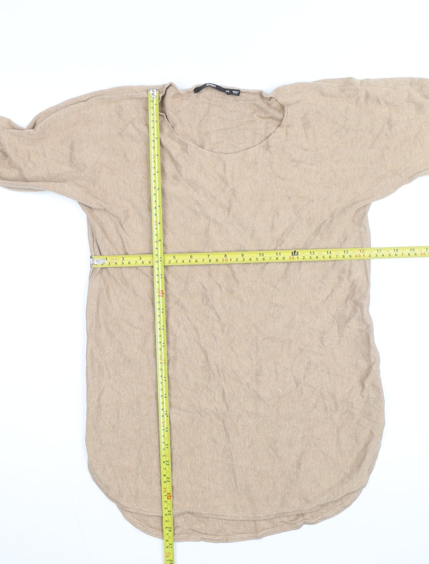 Sportsgirl Women’s Beige XS Scoop Neck Knit Long Sleeve Pullover Jumper
