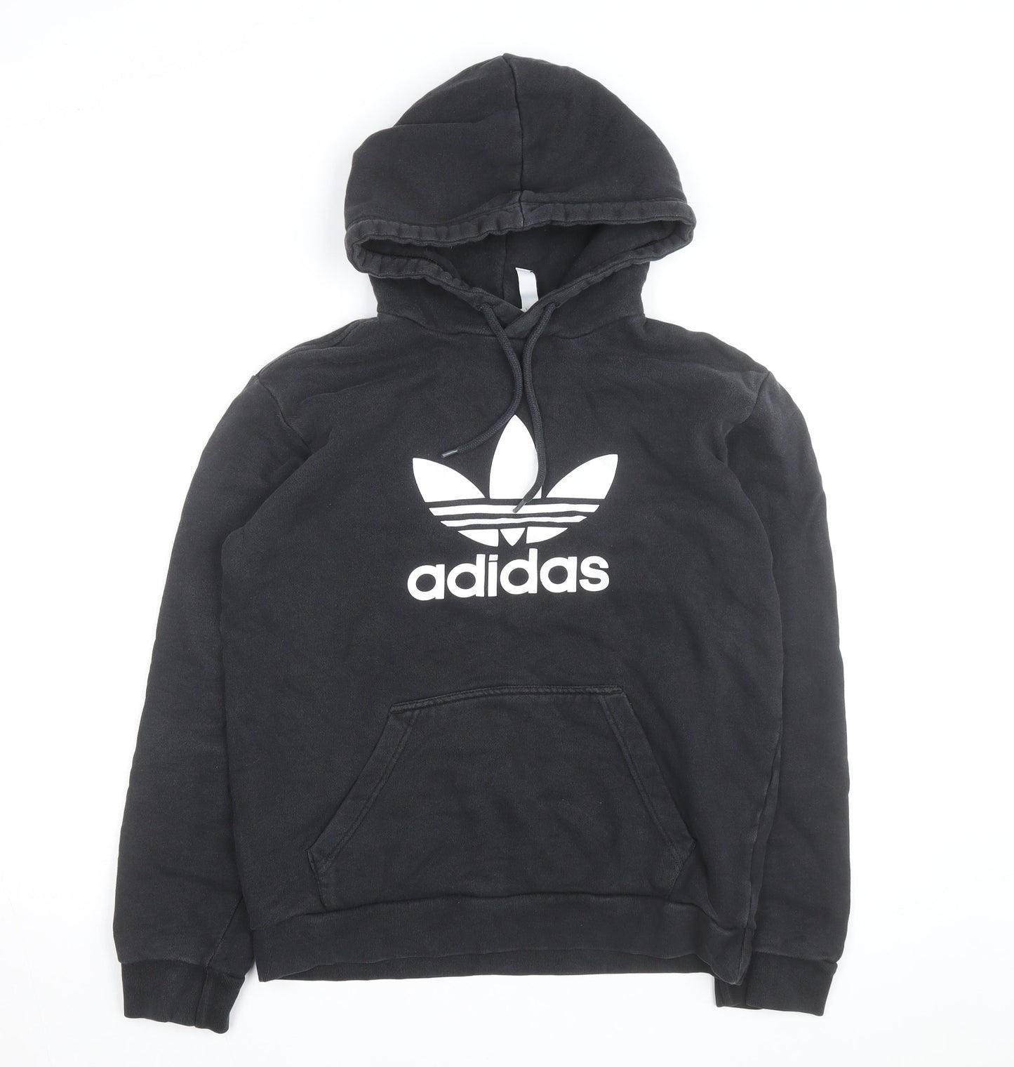 Adidas Men's Black Small Pullover Hoodie with Logo Print