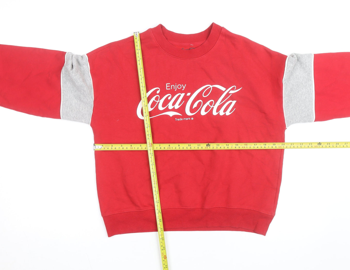 Coca-Cola Unisex Adults Red Crew Neck Pullover Sweatshirt Size S