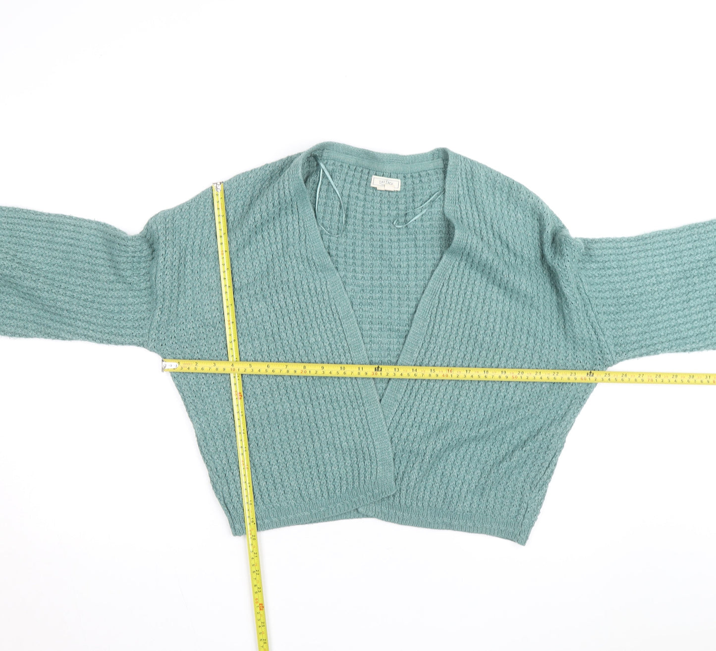 Fat Face Women’s Green Chunky Knit V-Neck Cardigan Size 14