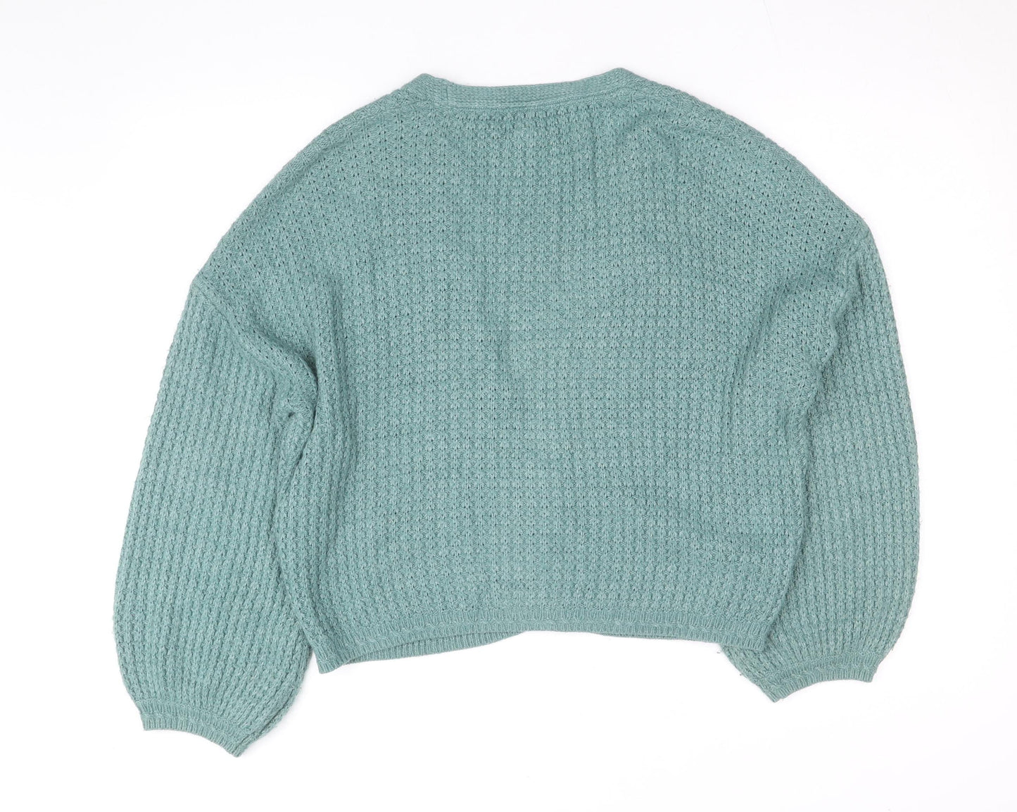 Fat Face Women’s Green Chunky Knit V-Neck Cardigan Size 14