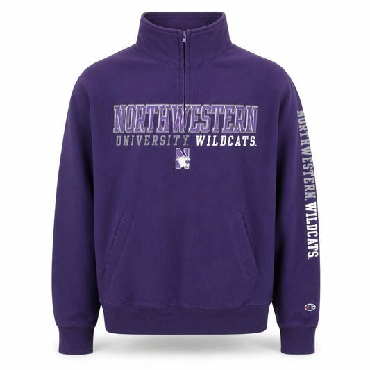 Champion Men’s Purple Northwestern 1/4 Zip Fleece Sweatshirt S
