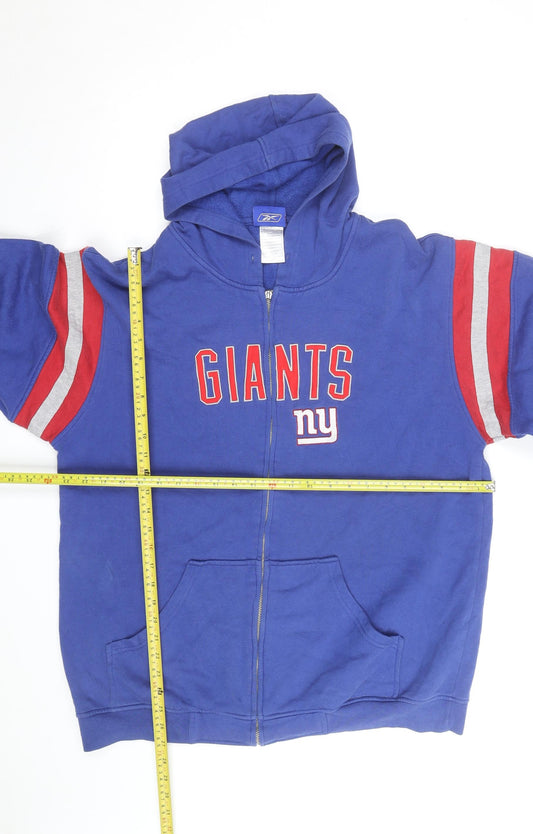 Reebok Men’s Blue Full Zip Hooded Sweatshirt L NFL Giants