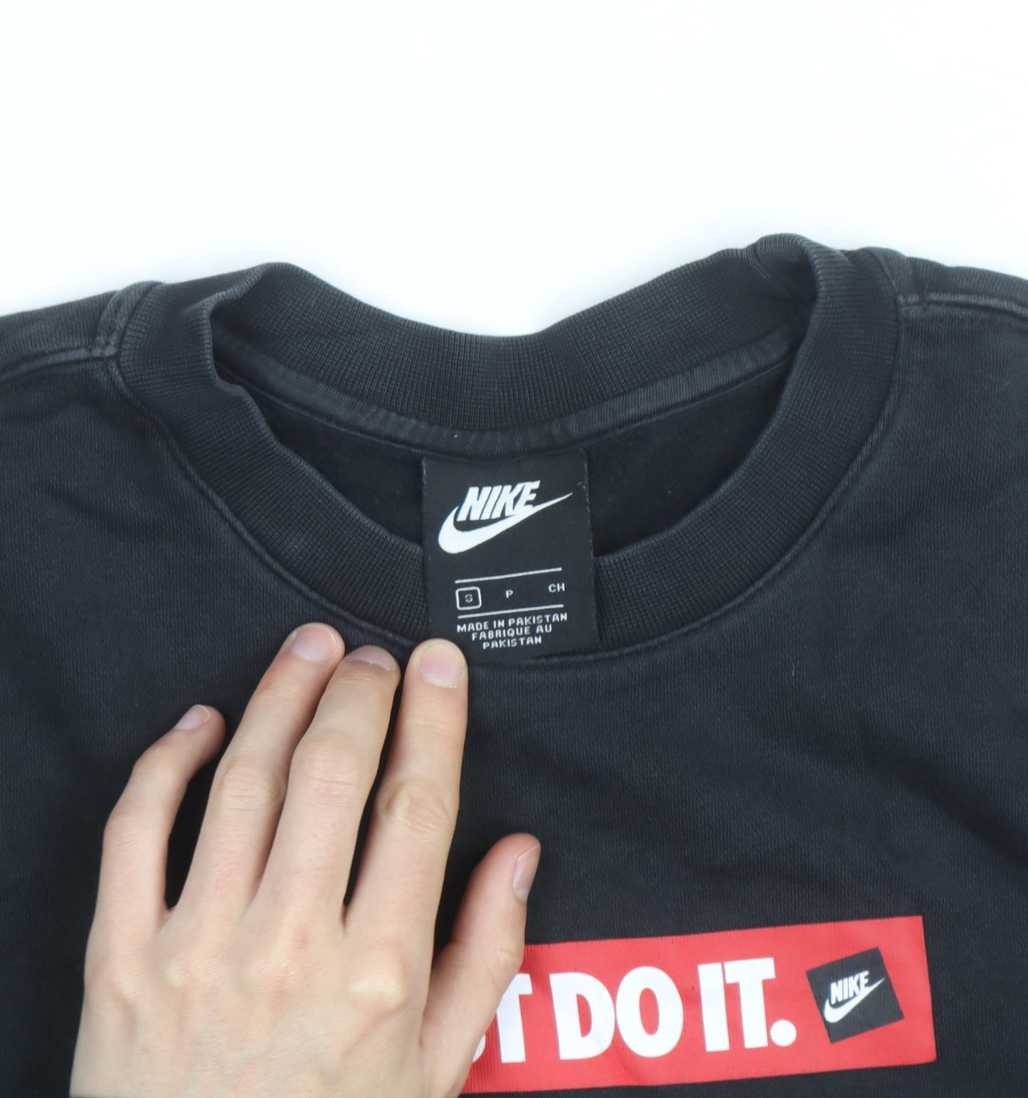 Nike Men Black Just Do It Graphic Pullover Sweatshirt S