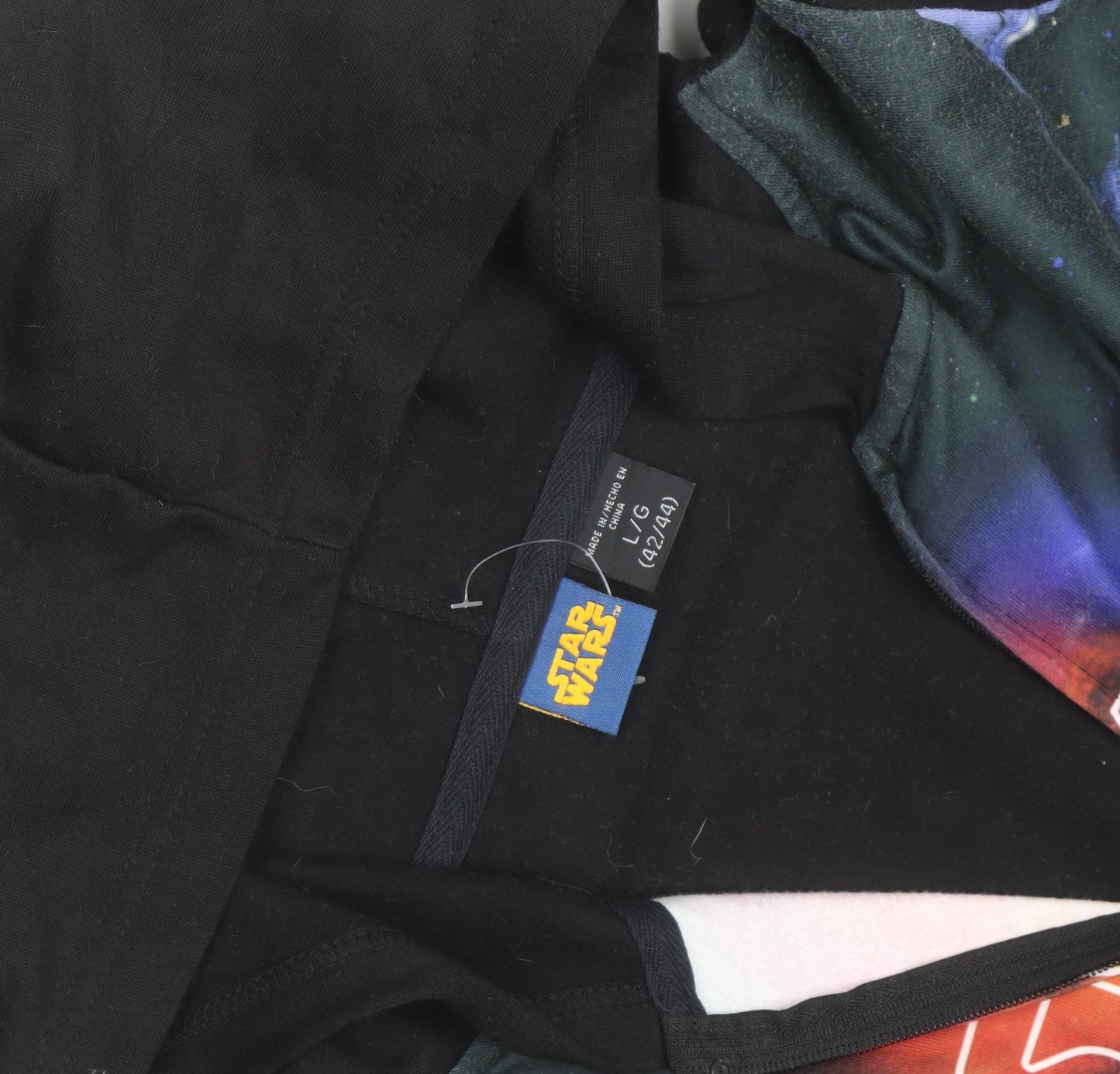 Star Wars Teen Black Full Zip Hoodie L Movie Graphic Sweatshirt