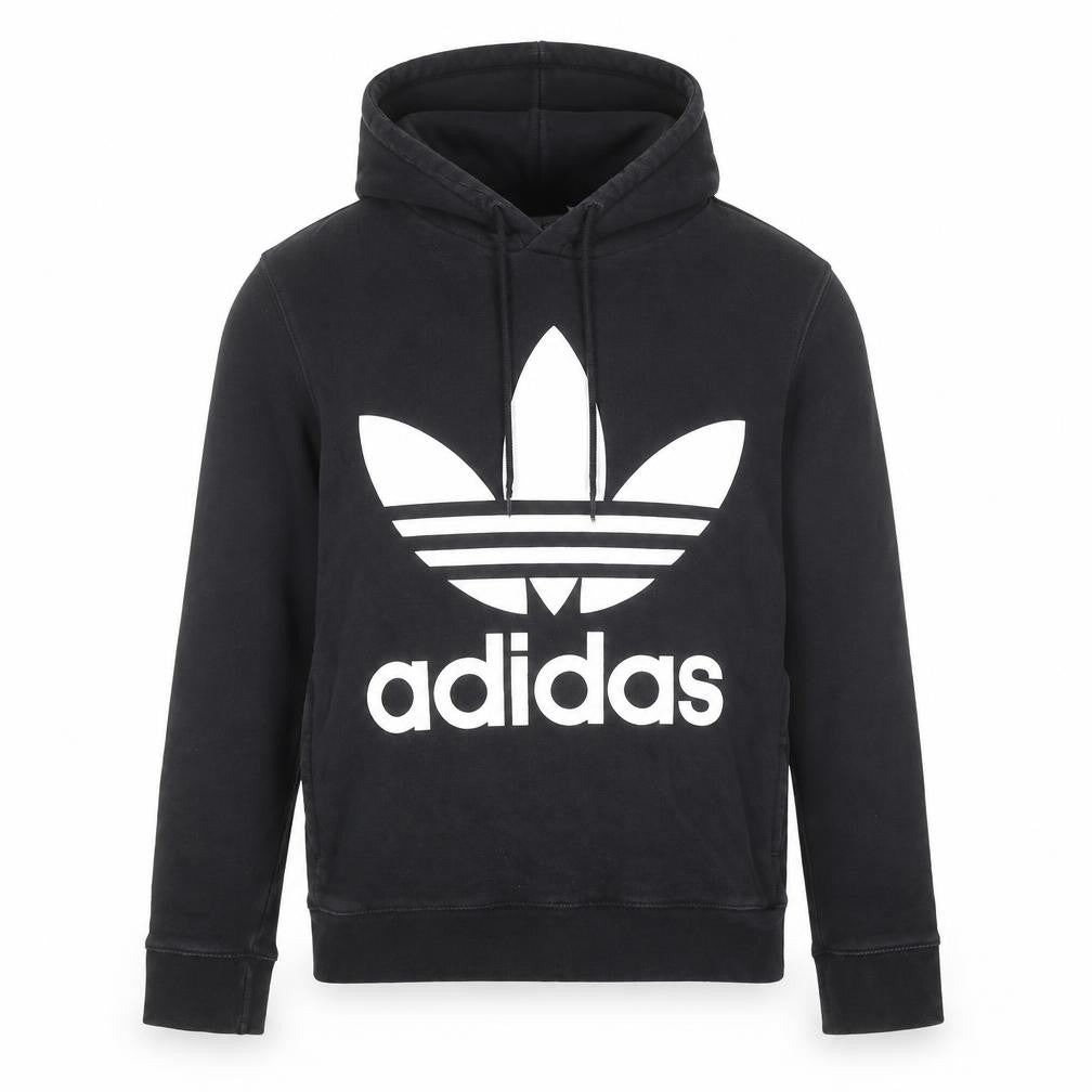 Adidas Men's Black Pullover Hoodie M Logo Fleece Sweatshirt