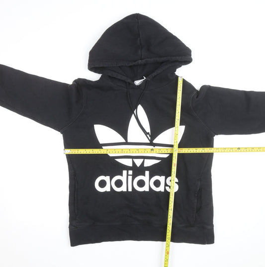 Adidas Men's Black Pullover Hoodie M Logo Fleece Sweatshirt