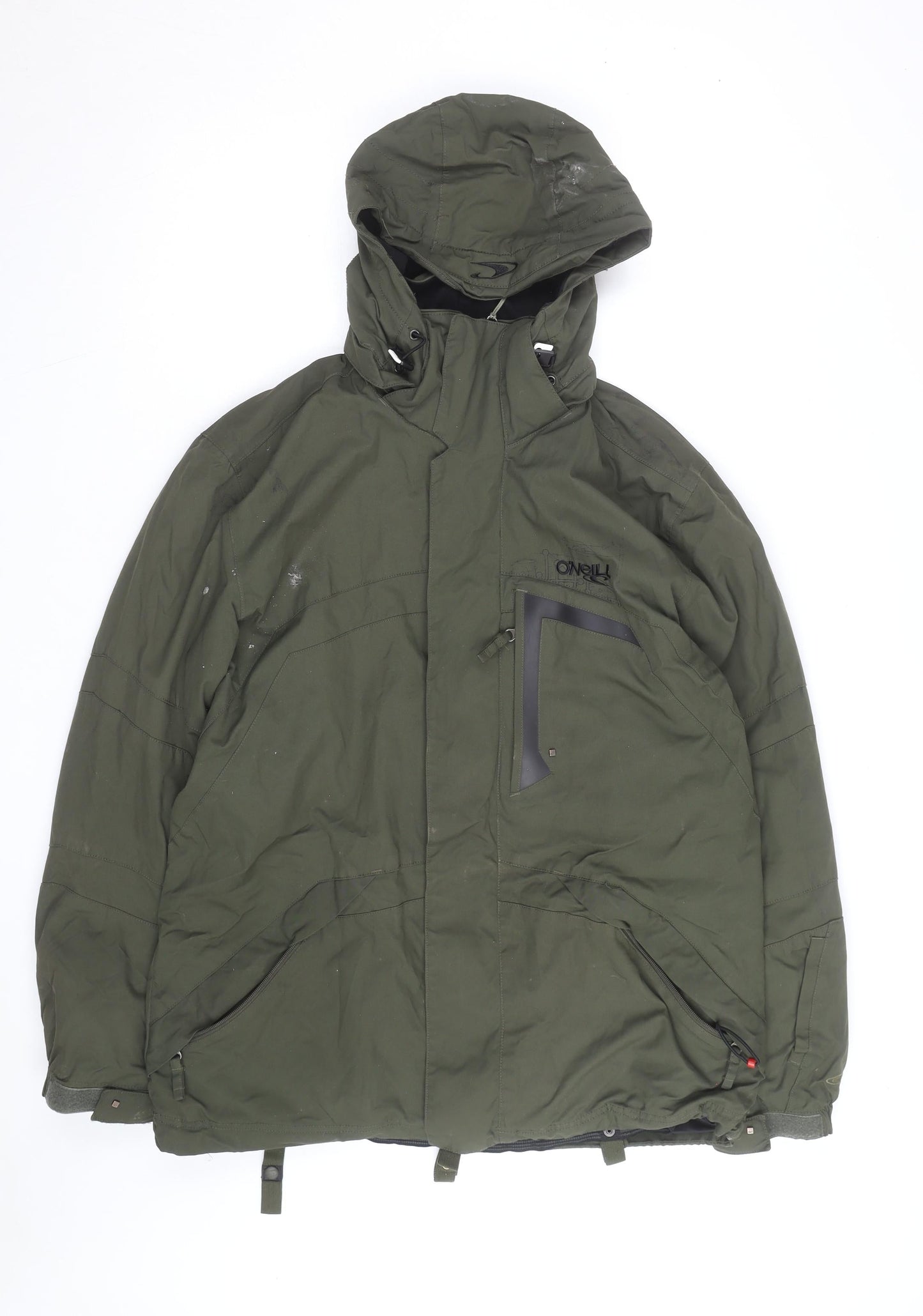 O'Neill Men's Green Waterproof Parka Jacket Size L Hooded Outdoor