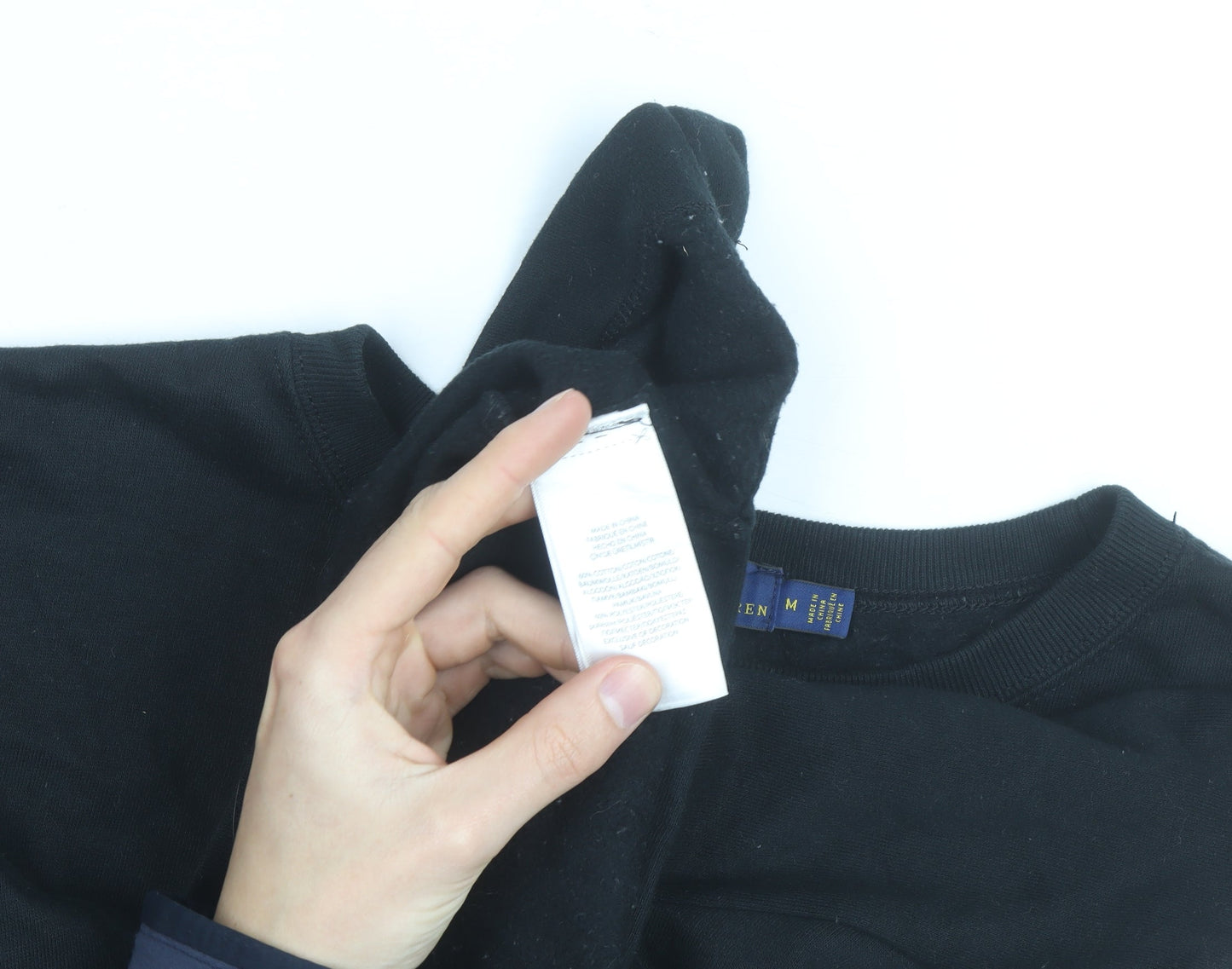 Ralph Lauren Men's Black Crew Neck Cotton Pullover Sweatshirt M