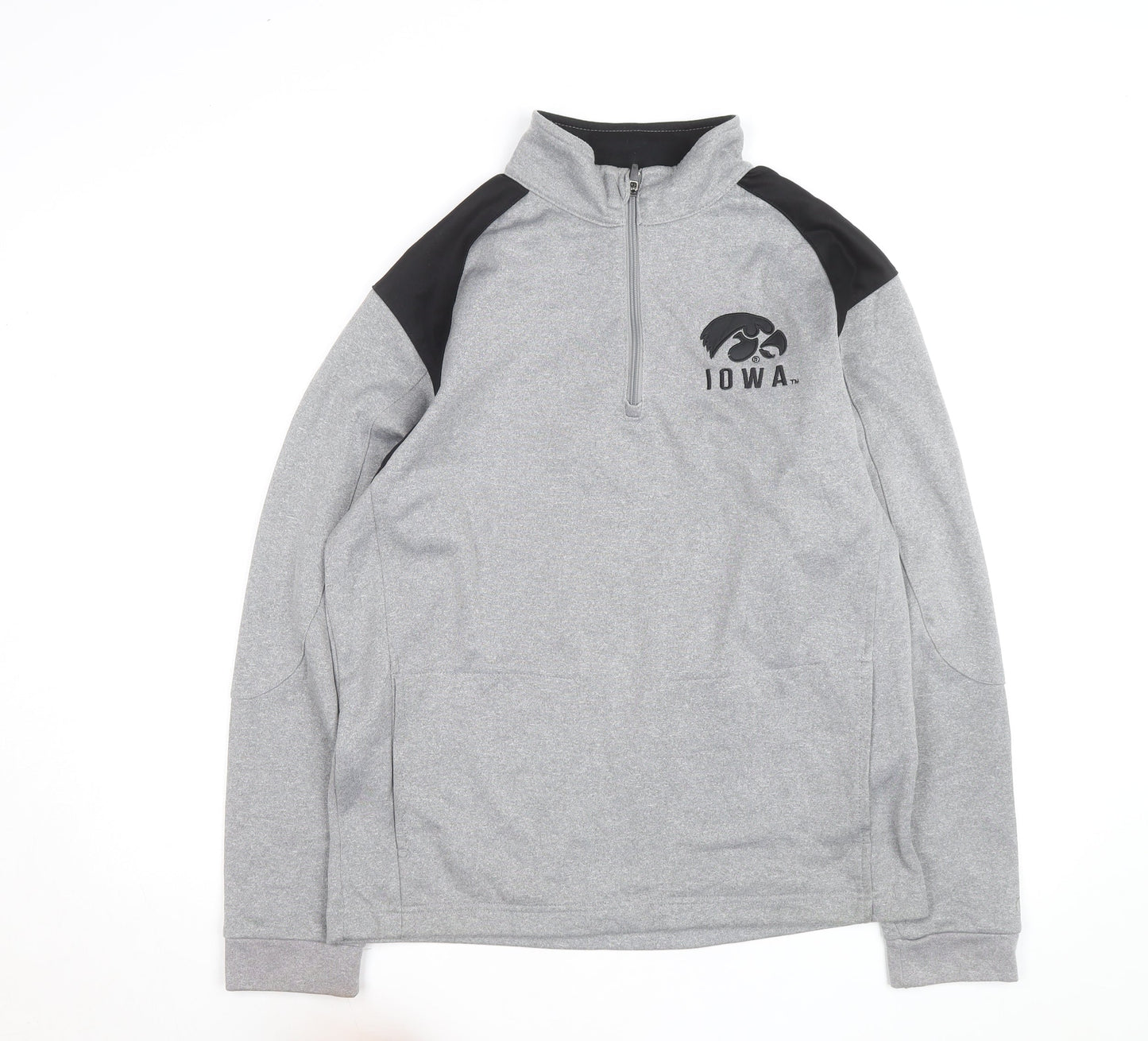 Colosseum Athletics Men's Grey 1/4 Zip Iowa Pullover Sweatshirt L
