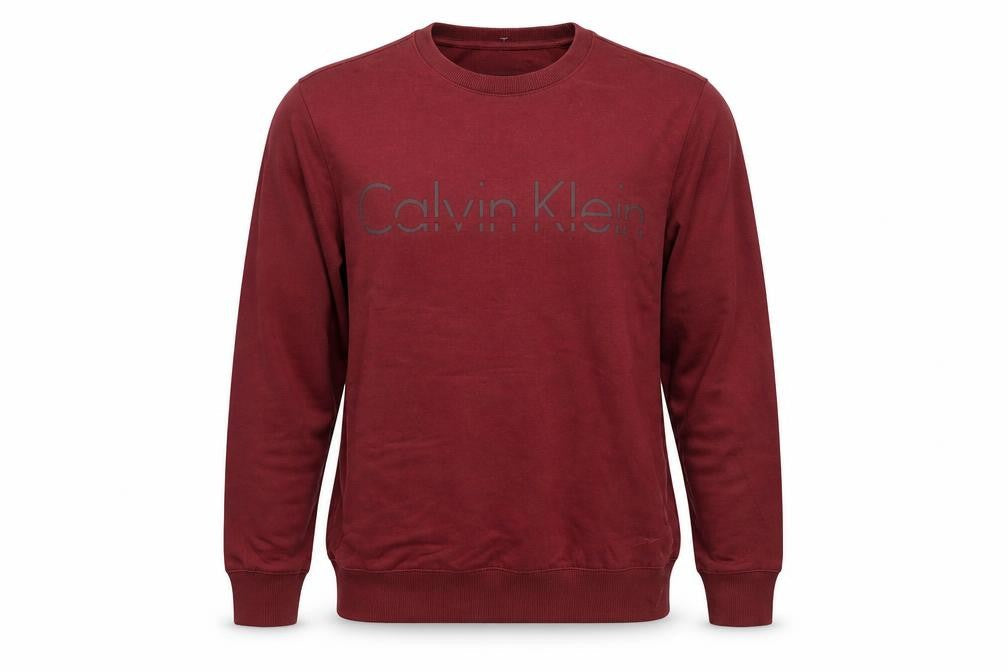 Calvin Klein Men's Red Logo Crew Neck Sweatshirt Size M