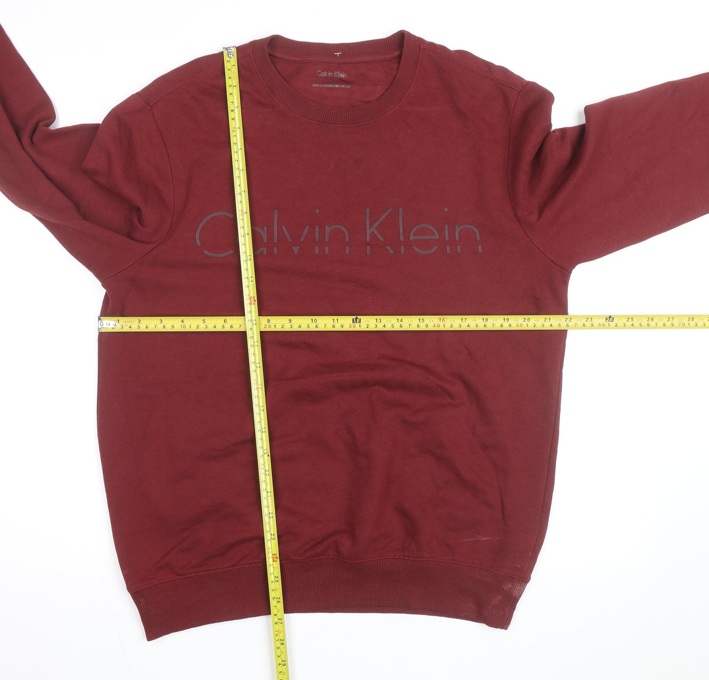 Calvin Klein Men's Red Logo Crew Neck Sweatshirt Size M