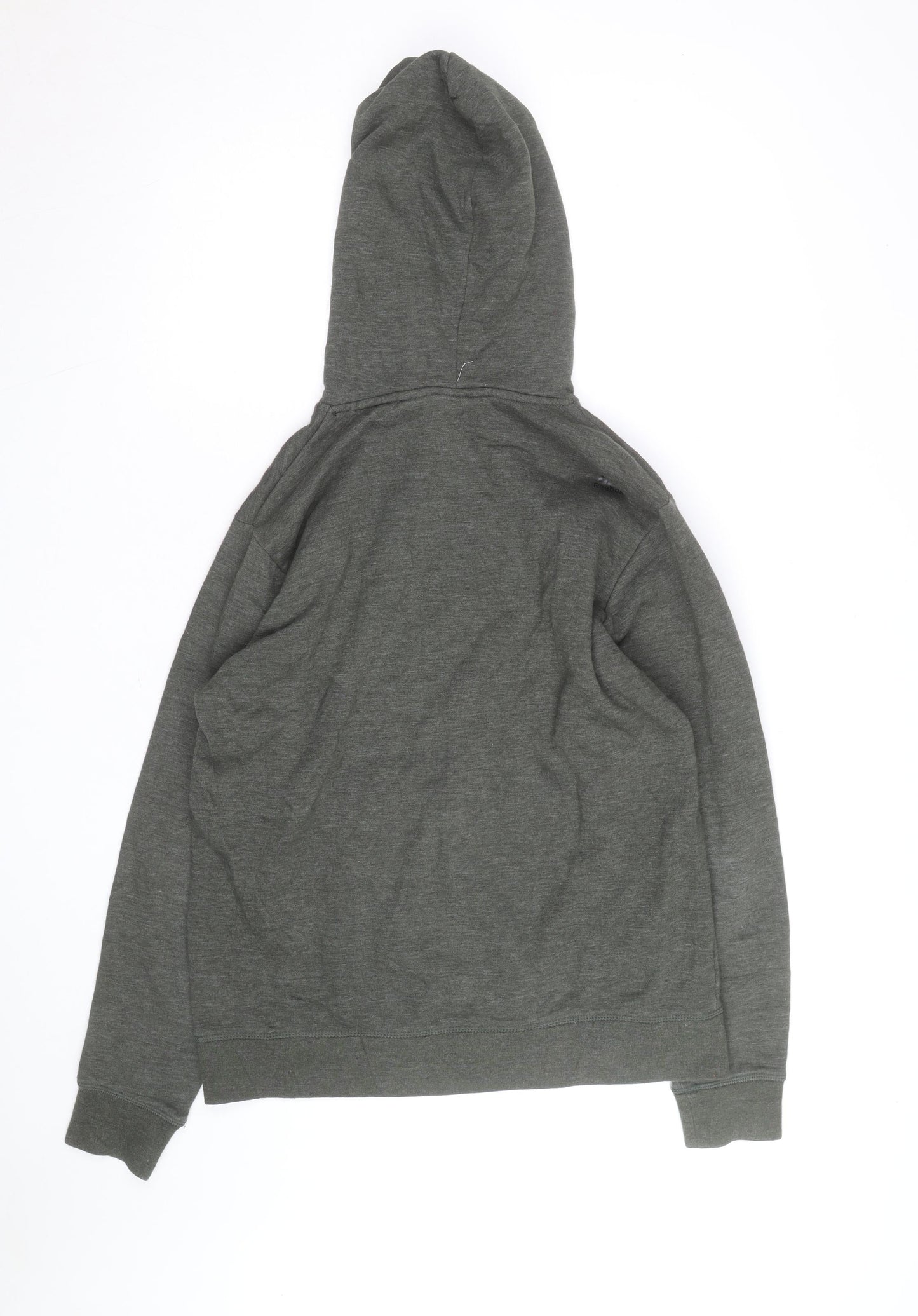 Reebok Mens Green Pullover Hoodie Medium Logo Fleece Sweatshirt