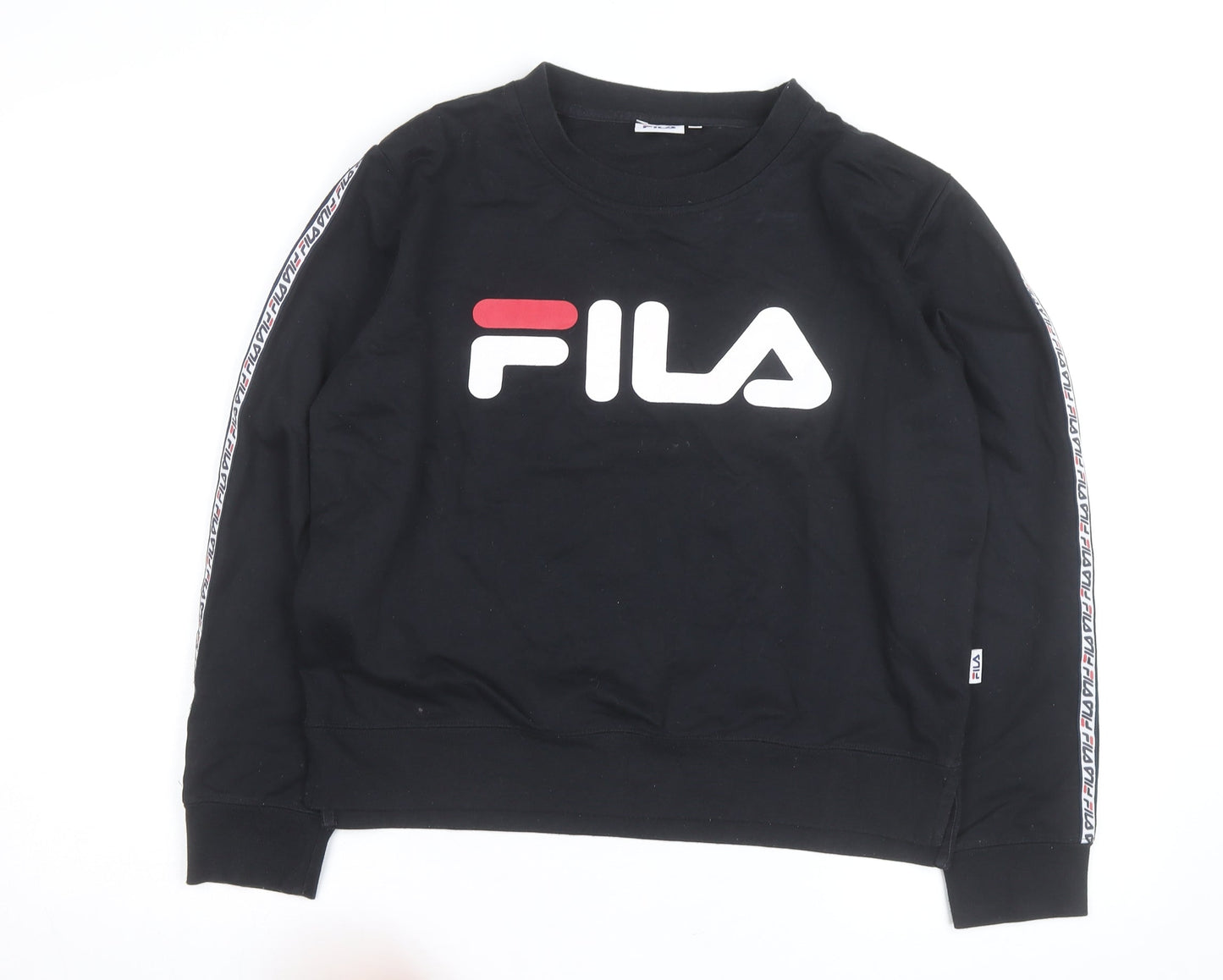 FILA Mens Black L Crew Neck Logo Pullover Sweatshirt