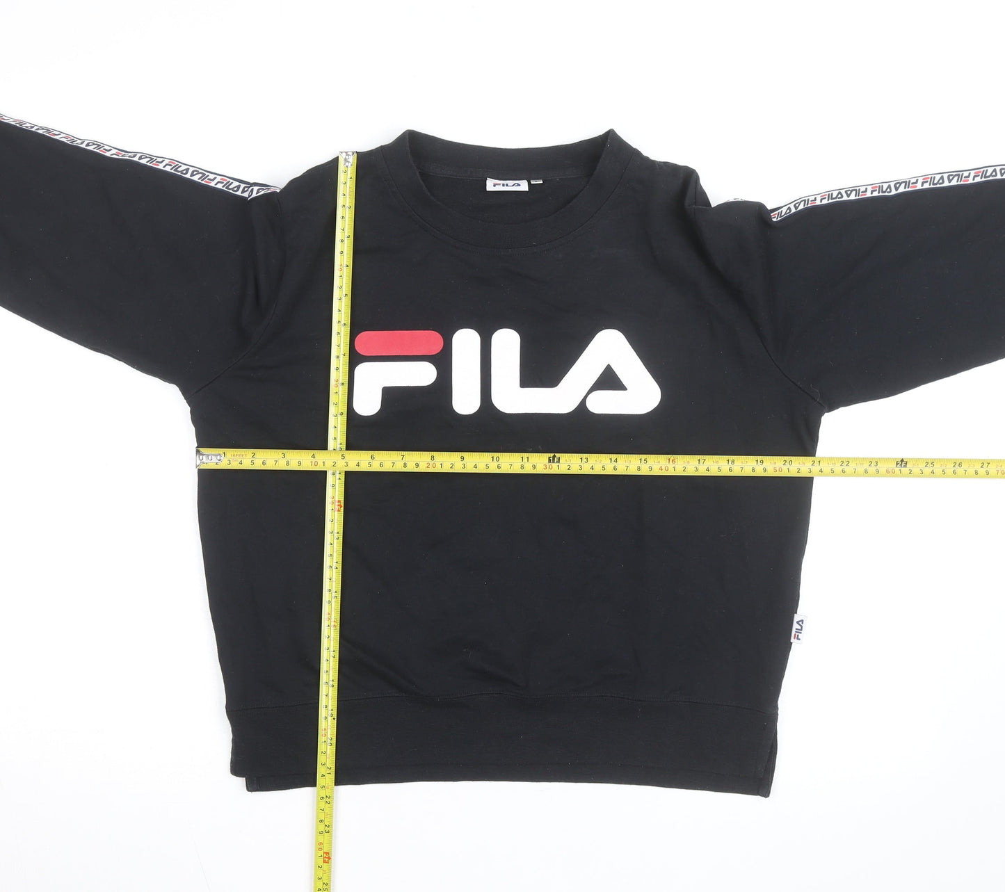 FILA Mens Black L Crew Neck Logo Pullover Sweatshirt