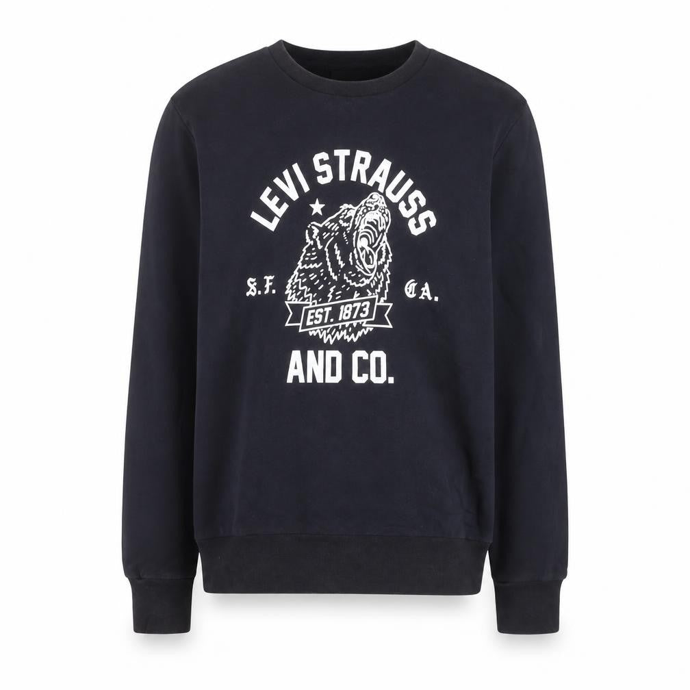Levi's Men's Black Graphic Crew Neck Cotton Sweatshirt M