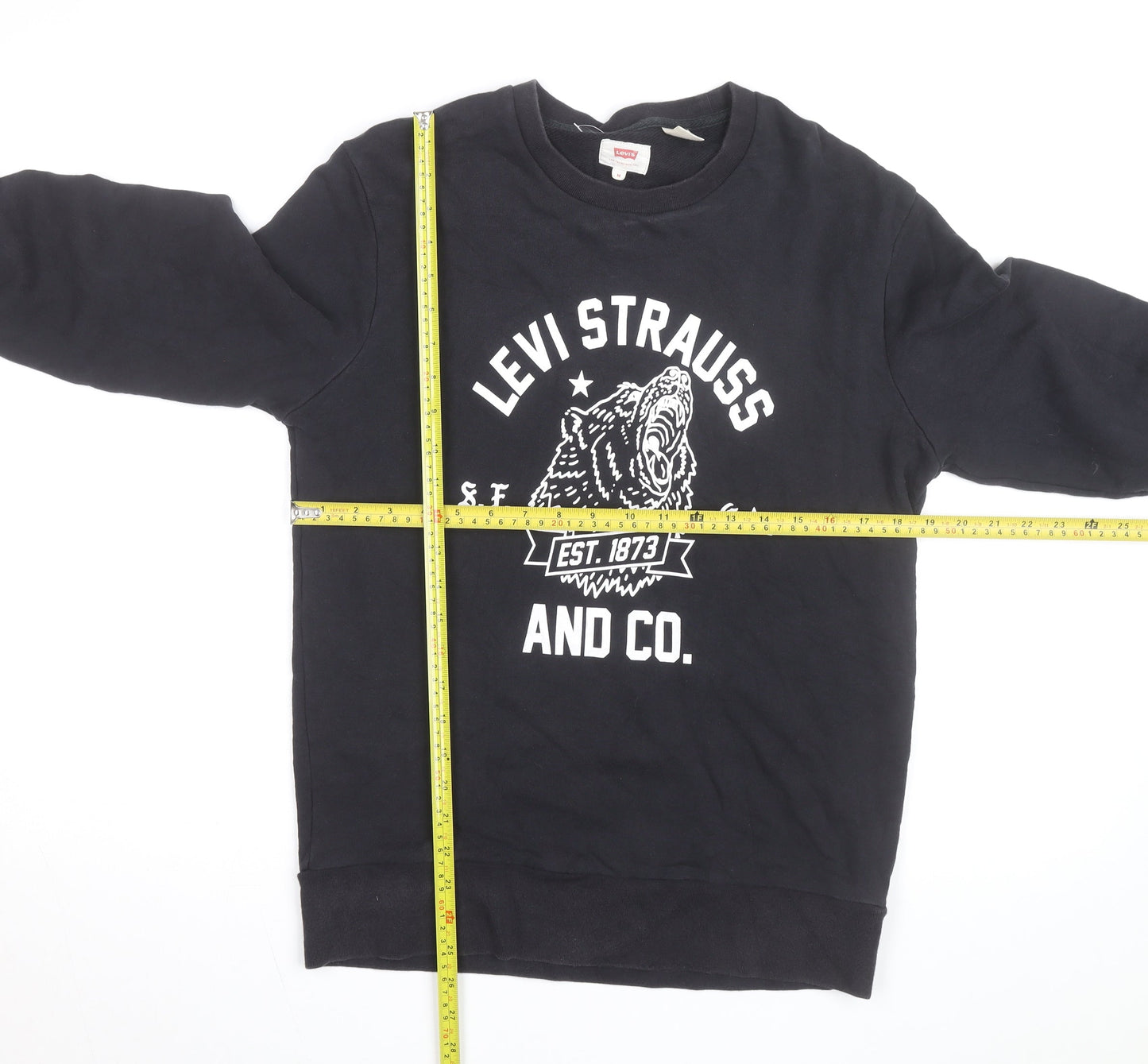 Levi's Men's Black Graphic Crew Neck Cotton Sweatshirt M