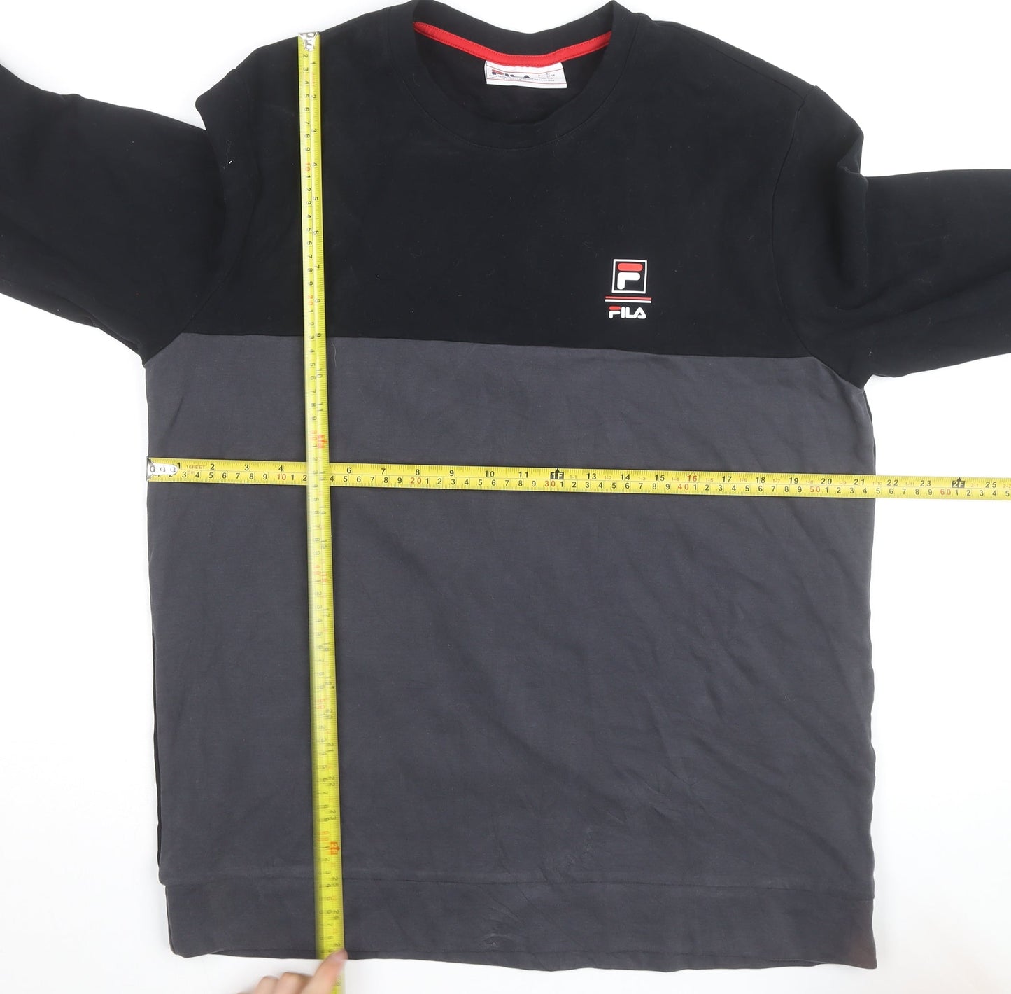 FILA Men's Black Regular Fit Pullover Sweatshirt Size L
