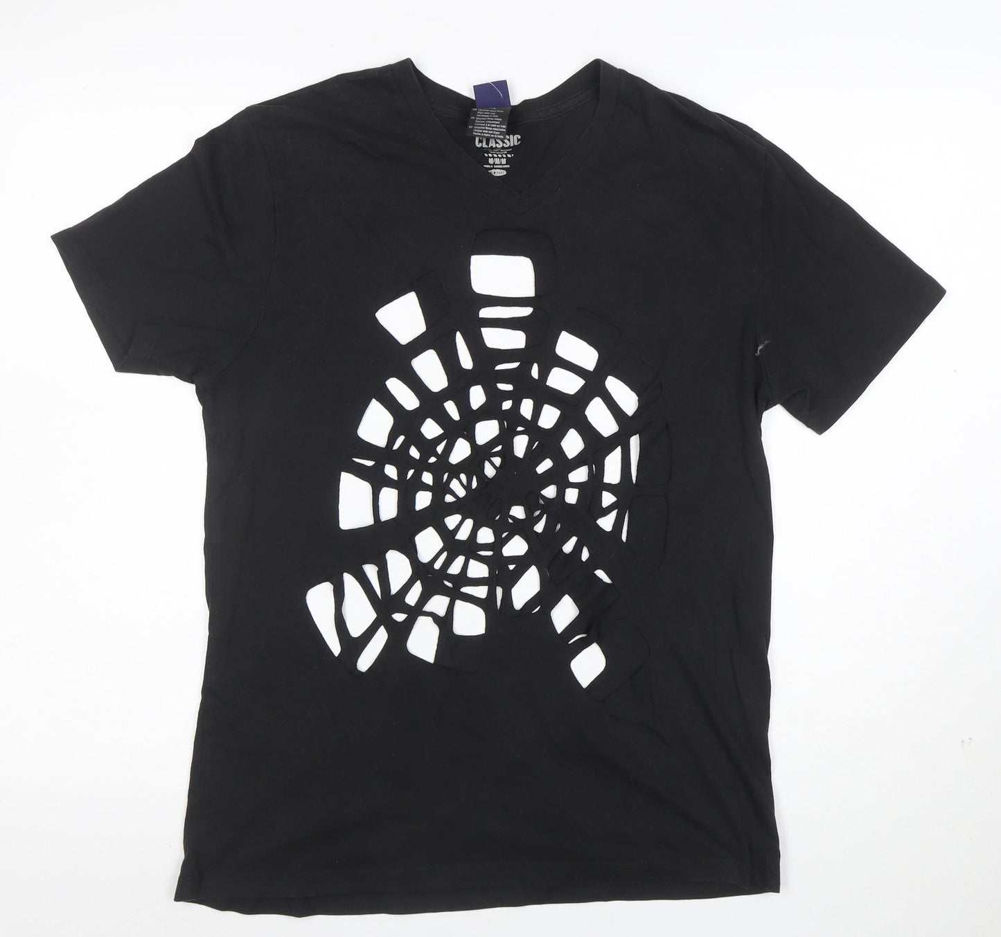 Old Navy Men's Black Classic Fit Cut-Out Tee V-Neck Size M
