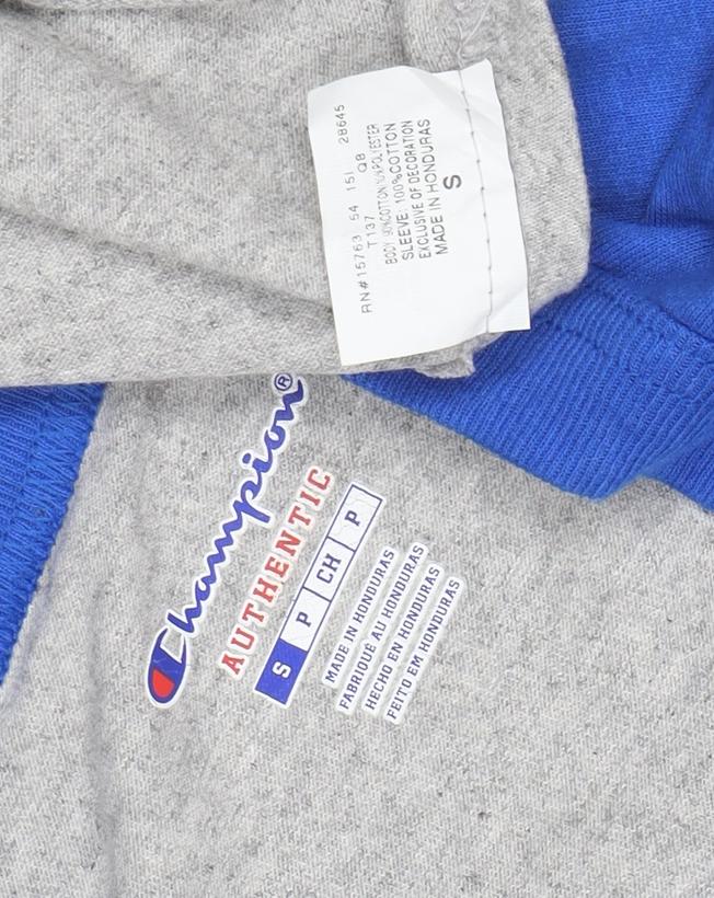 Champion Unisex Grey Blue Raglan 3/4 Sleeve T-Shirt Size S
