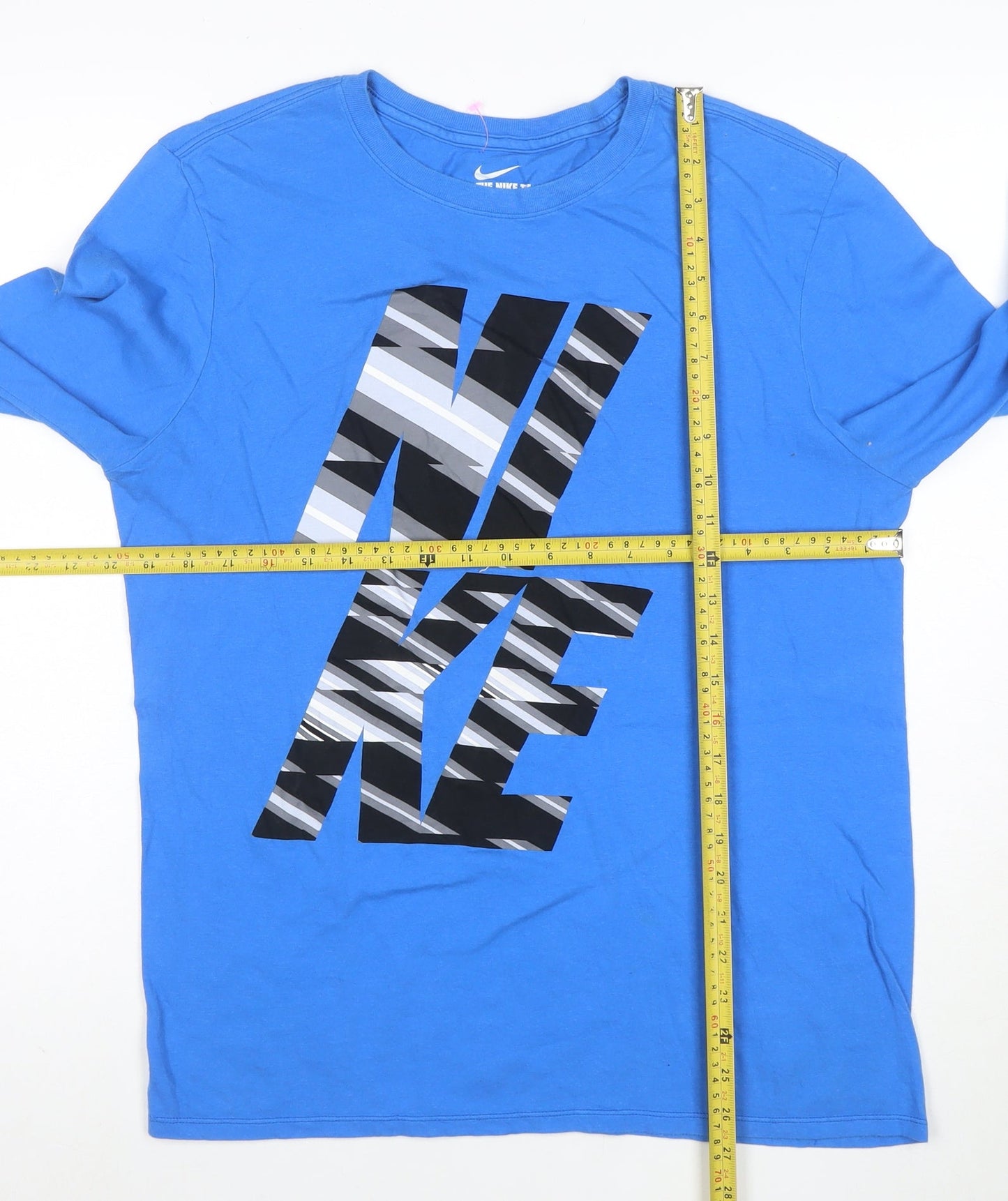 Nike Men's Blue Long Sleeve Graphic Athletic T-Shirt Size M