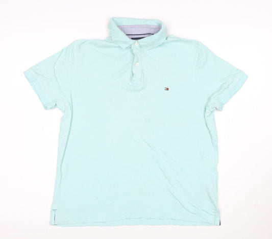 Tommy Hilfiger Men's Blue Custom Fit Cotton Polo Shirt Size S