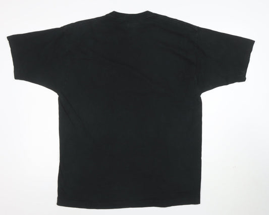Reebok Mens Black Graphic 'Ben At Work' T-Shirt Size L Vintage