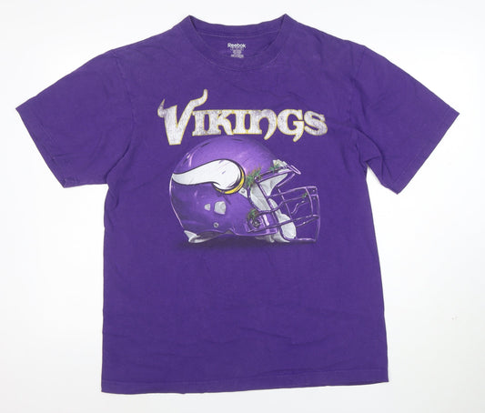 Reebok Men's Purple Minnesota Vikings Graphic T-Shirt Size L