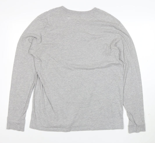 adidas Men's Grey Long Sleeve Amplifier Logo T-Shirt Size L