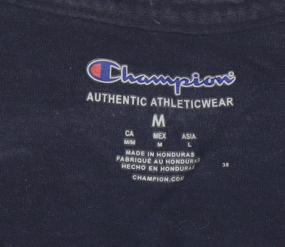 Champion Men Navy Virginia Cavaliers Basketball Cotton T-Shirt Size M