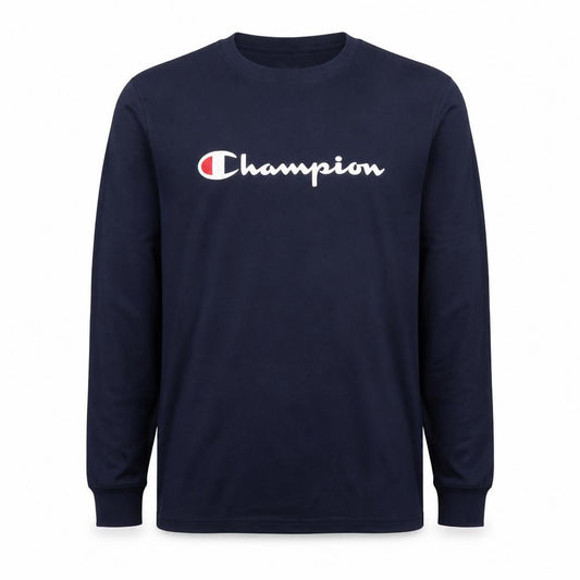 Champion Men's Blue Long Sleeve Crew Neck Sports T-Shirt M