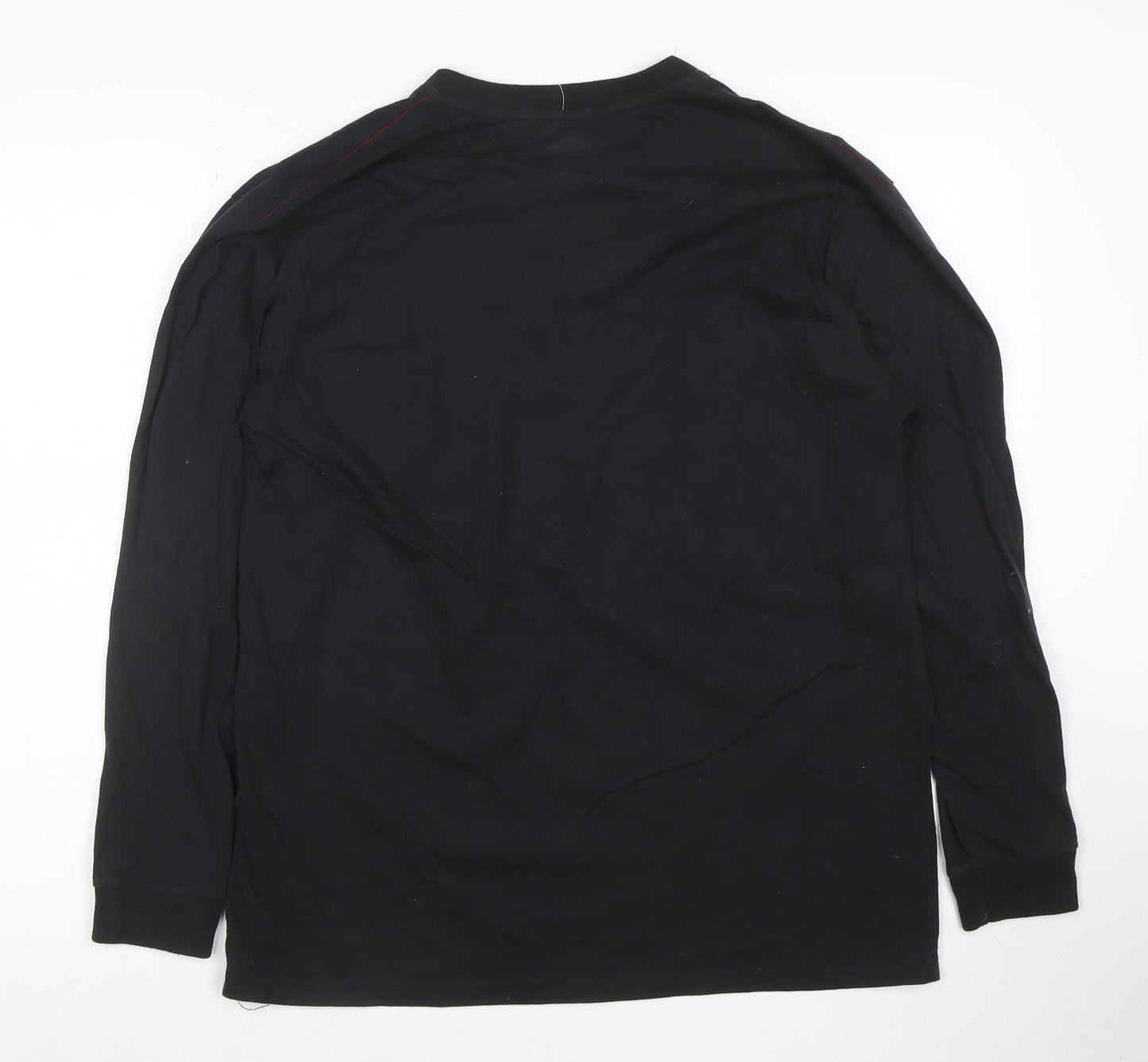 Dockers Men Black Long Sleeve Henley T-Shirt Size M Regular Fit