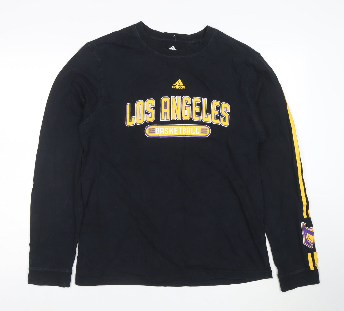 Adidas Men's Black Los Angeles Basketball Long Sleeve T-Shirt M