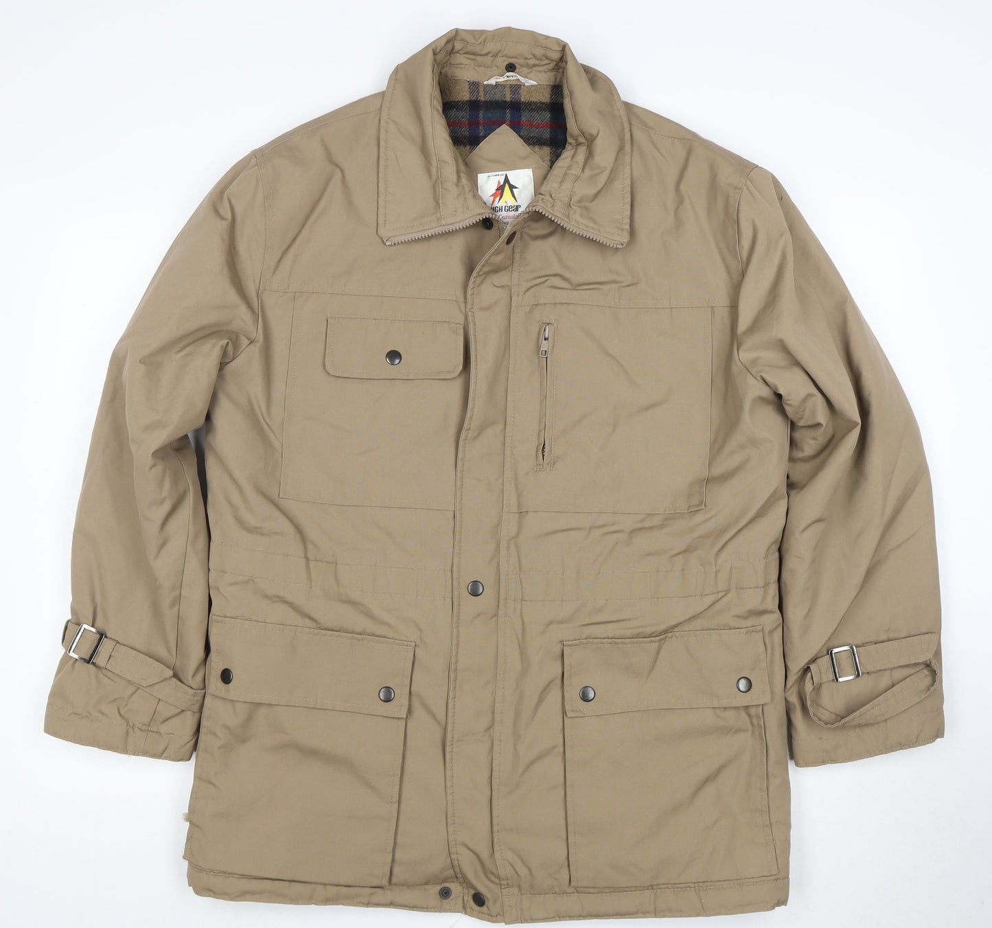 High Gear Men’s Beige Parka Jacket Size 40R Lined Outdoor Winter Coat