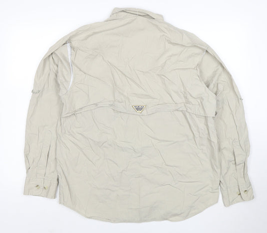 Columbia Mens Beige S Outdoor Fishing Basic Jacket Cotton Lightweight