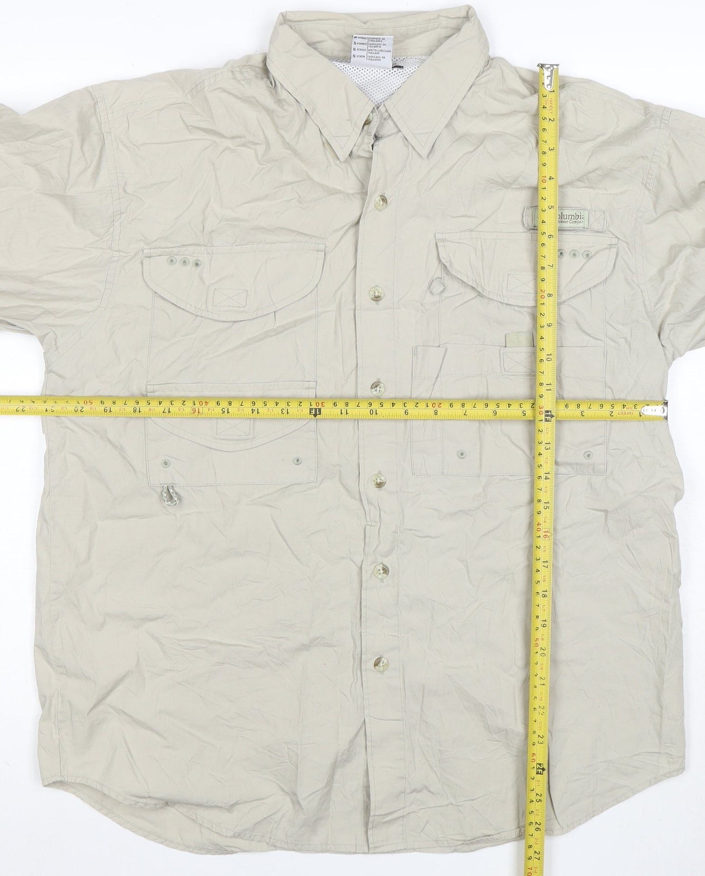 Columbia Mens Beige S Outdoor Fishing Basic Jacket Cotton Lightweight