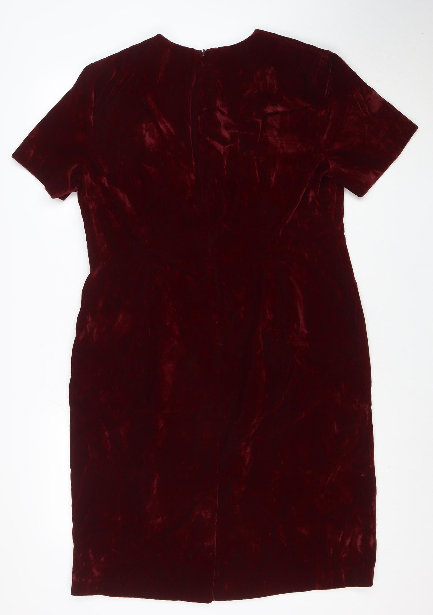 Leslie Fay Petite Women’s Red Velvet Sheath Knee Dress Size 10