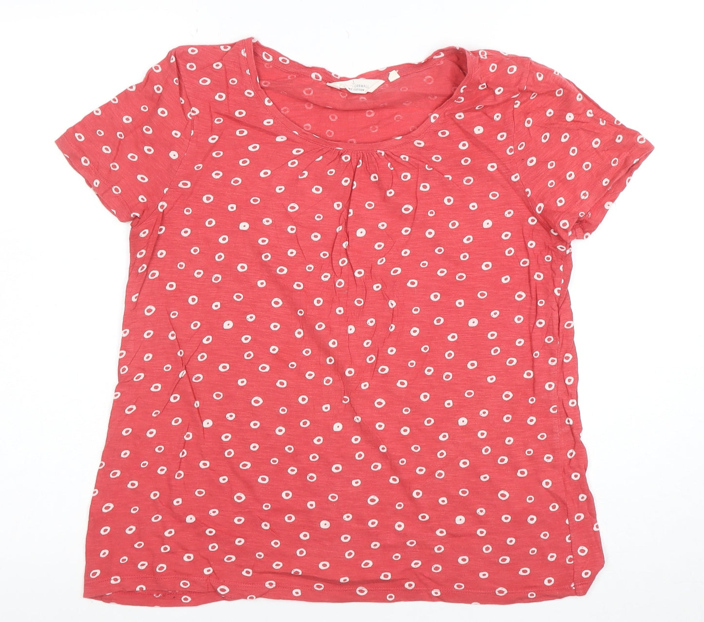 Seasalt Cornwall Women's Red Polka Dot Organic Cotton T-Shirt Size 12
